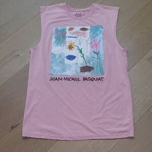 EUC Jean-Michel Basquiat Graphic Tank Top Men's sz S Floral Art Sleeveless Shirt
